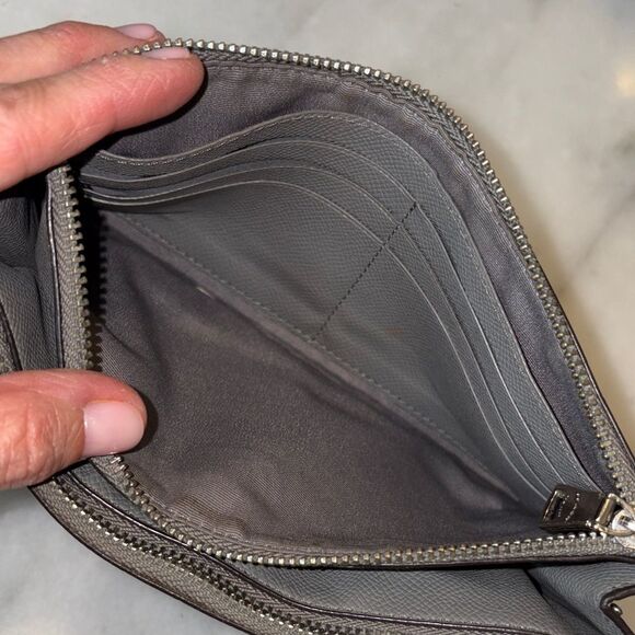 Coach Wristlet Bag Purse Leather Cross Grain Clutch Wallet - Picture 14 of 16